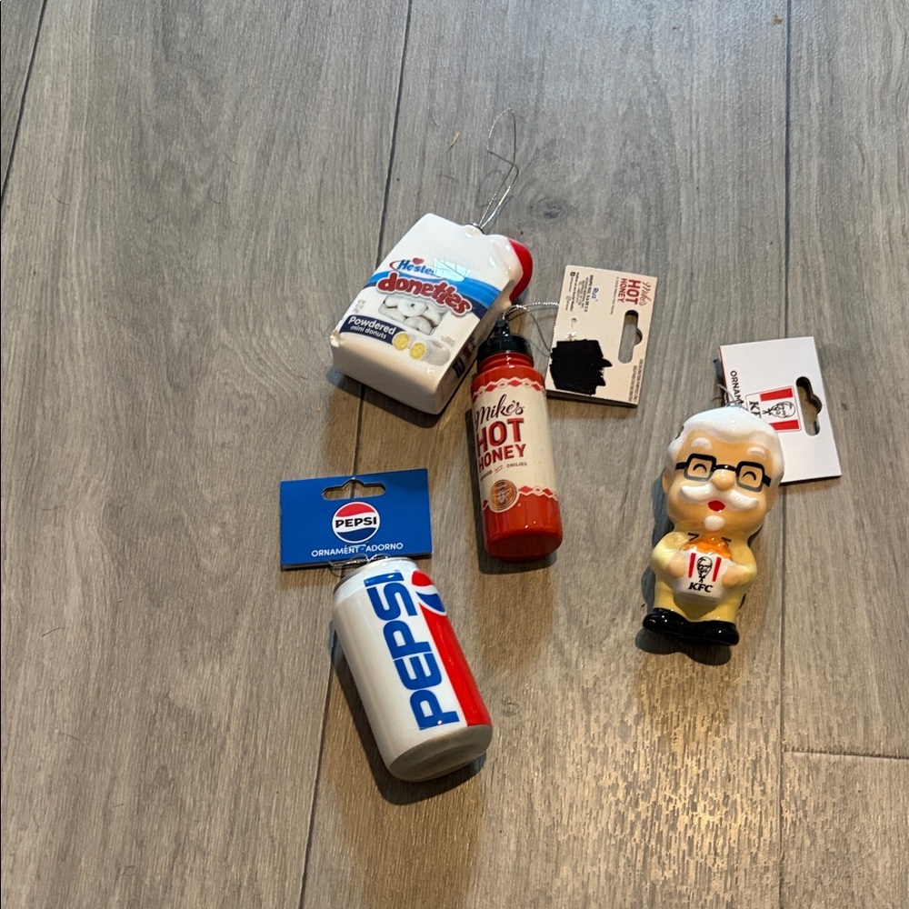 KFC Colonel Sanders and Pepsi Holiday Ornaments Set